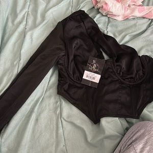 Brand new black 1 sleeve corset top
